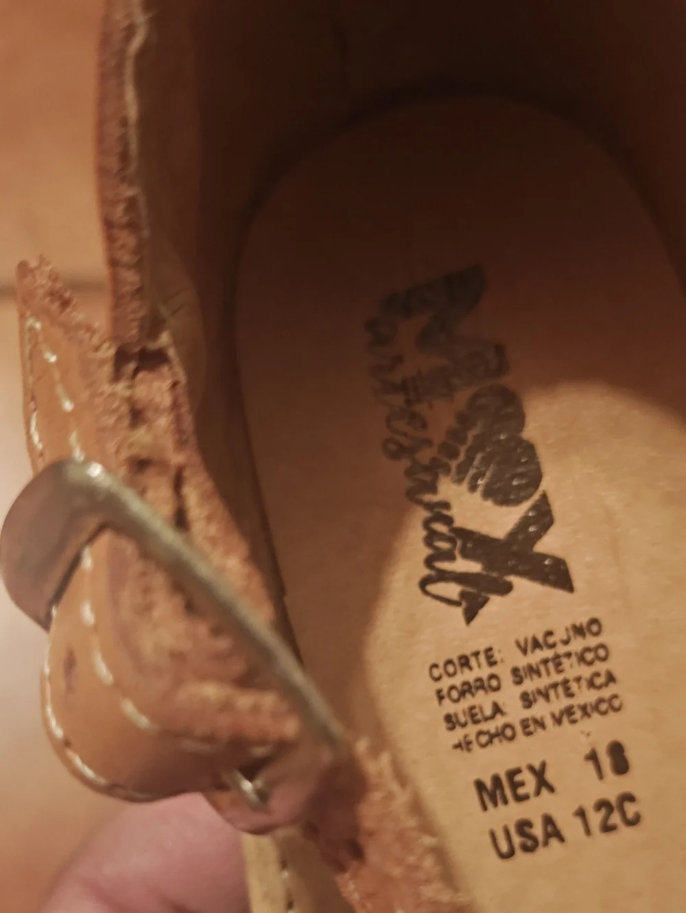 Kids Tan Leather Sunflower Mary Jane Shoes